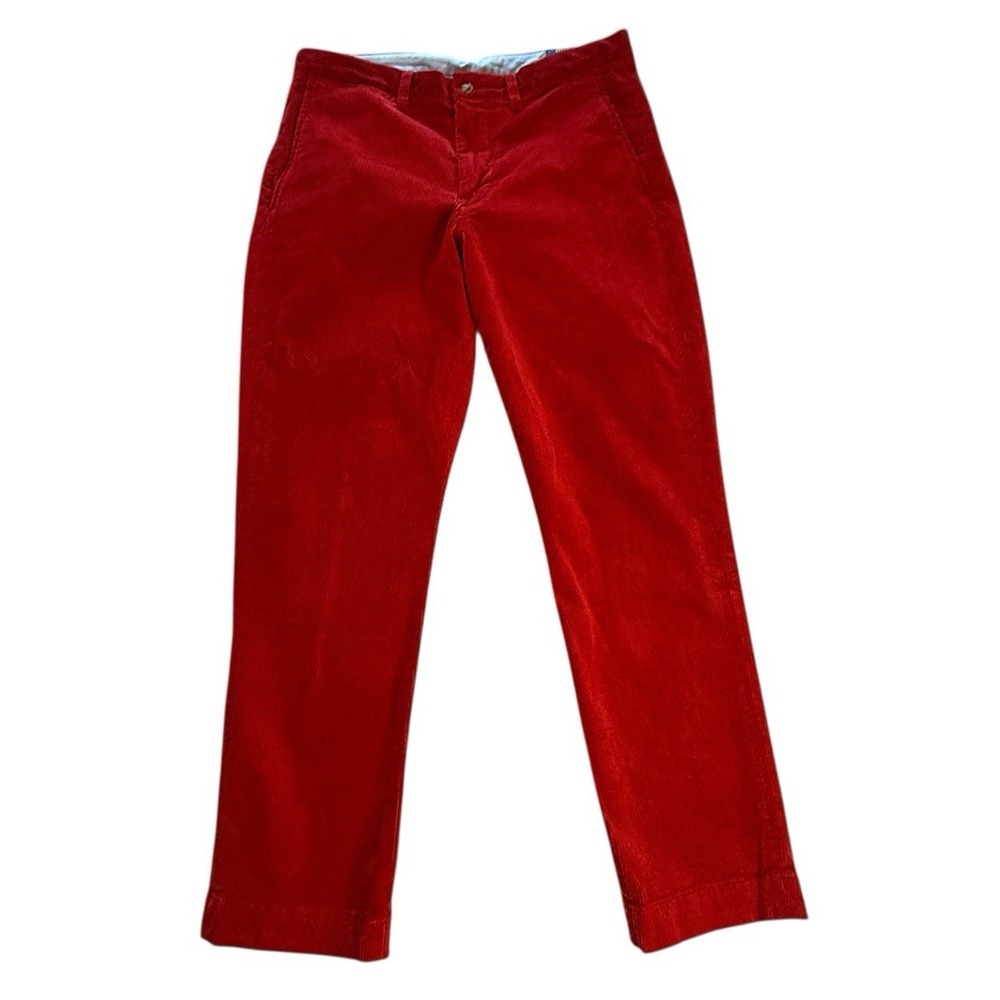 Polo Ralph Lauren Pants Mens 33 30 Stretch Straight Fit RED Corduroy